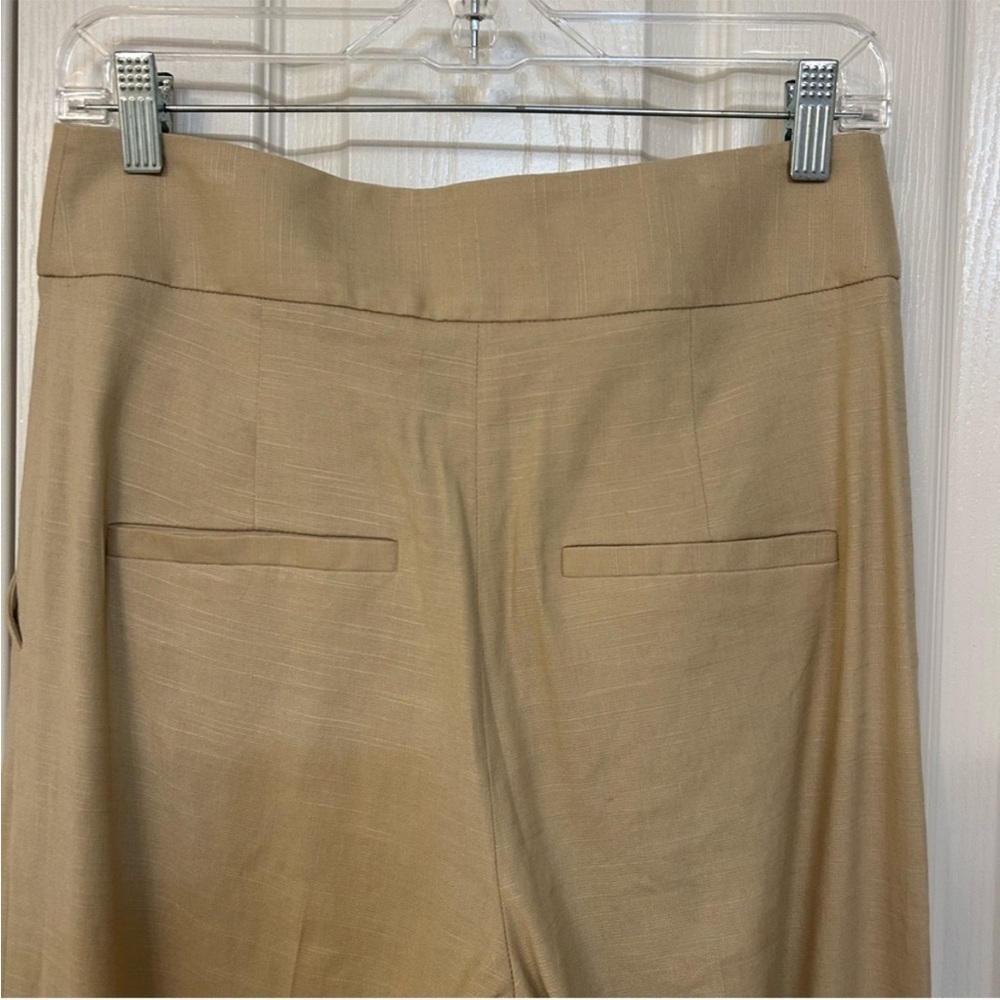 Veronica Beard Cruz Pintuck Linen Blend Pants in Stone Khaki Size 2 - Picture 7 of 9